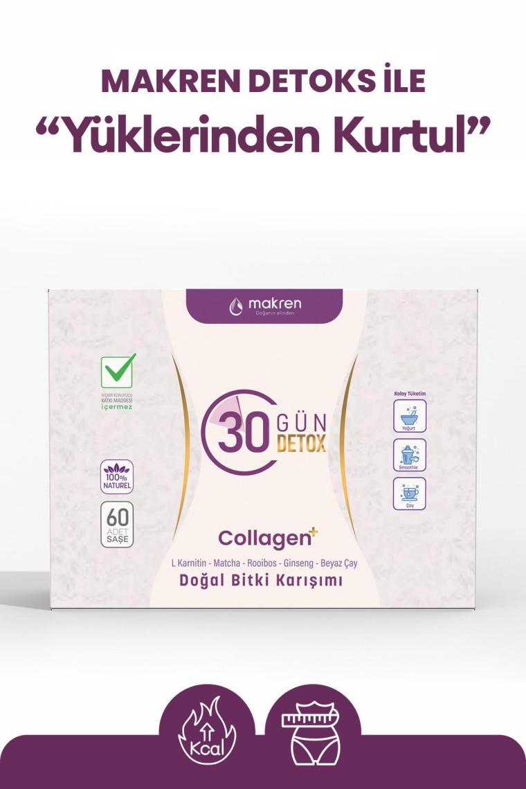 30 Gün Detox - Doğal Bitkisel Detoks Çayı 60 Şese
