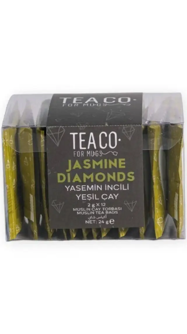 Jasmine Diamonds-yaseminli Yeşil Çay Müslin Çay Poşeti