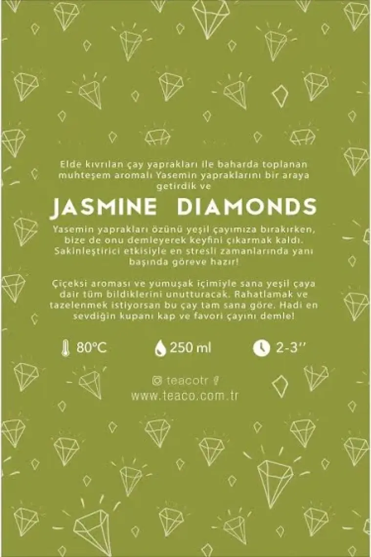 Jasmine Diamonds-yaseminli Yeşil Çay Müslin Çay Poşeti