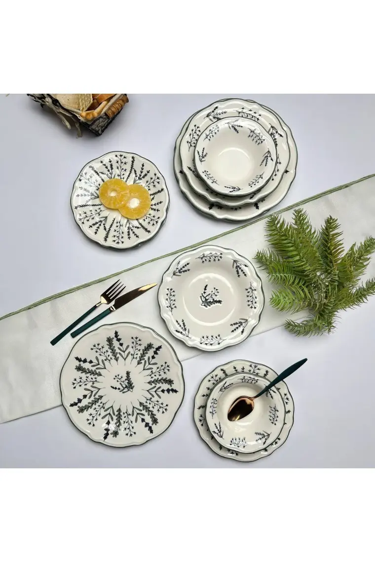 Evidea Kitchen Fragile 24 Parça Yemek Takımı - Renkli