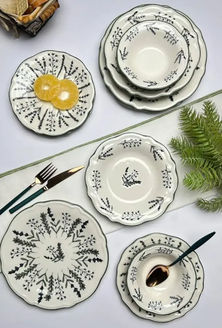 Evidea Kitchen Fragile 24 Parça Yemek Takımı - Renkli