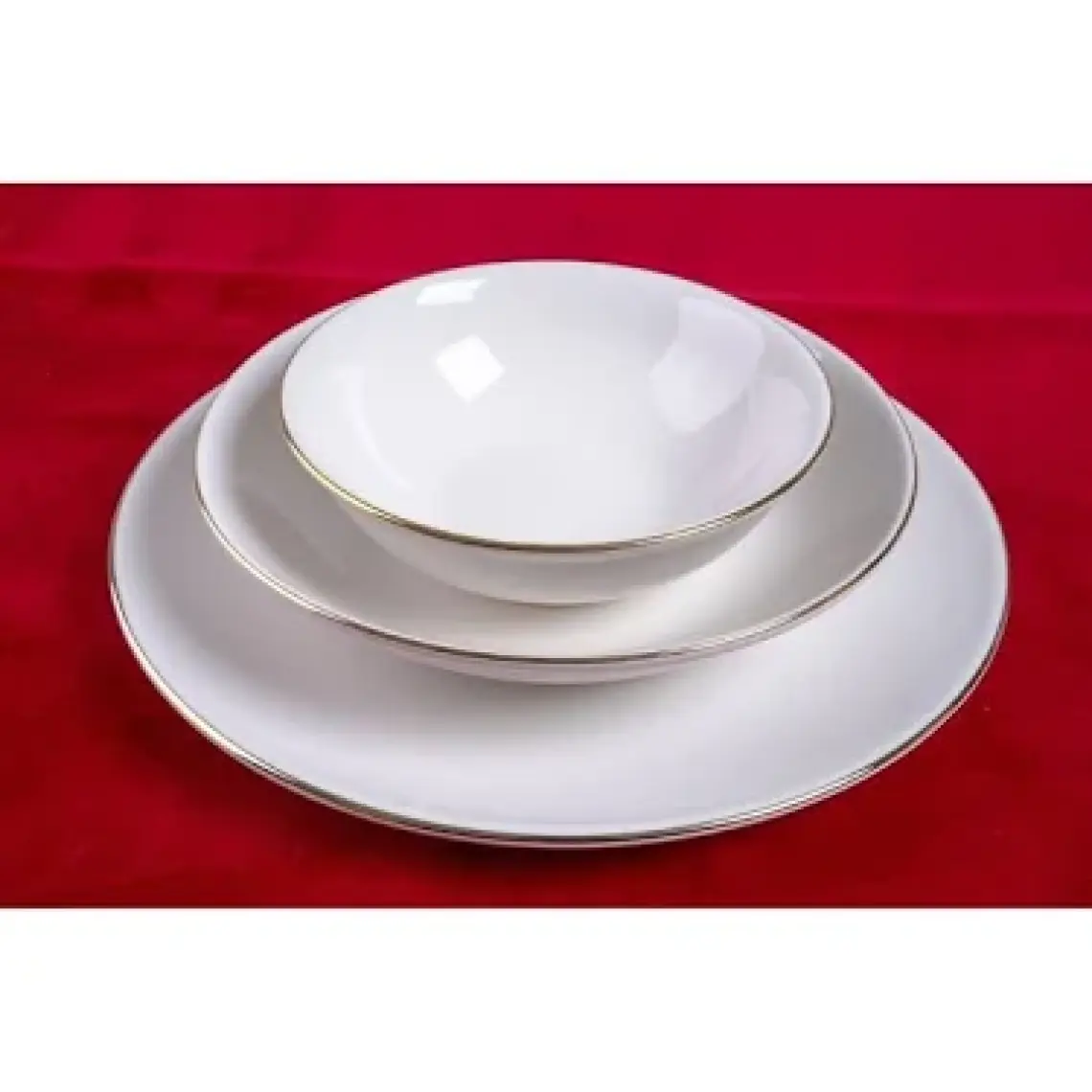 Heda Porselen Hayal Altın Yaldız 18 Parça 6 Kişilik Porselen Yemek Takımı Kırık Beyaz