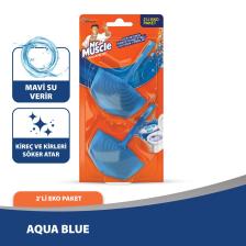 Mr Muscle Klozet Blok Tuvalet Temizleyici, Aqua Mavi, 2x40 gr