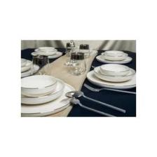 Heda Porselen Rüya Platin Yaldız 18 Parça 6 Kişilik Porselen Yemek Takımı Kırık Beyaz