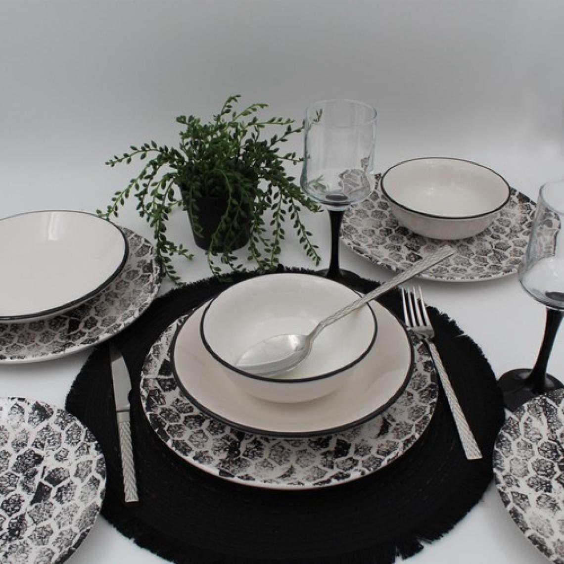 Arna Porselen Snake 48 Parça Yemek Takımı Siyah