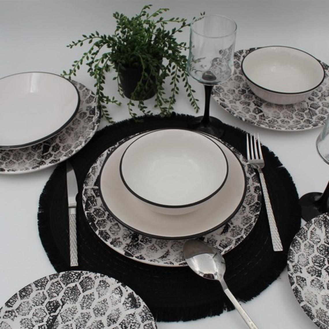 Arna Porselen Snake 48 Parça Yemek Takımı Siyah