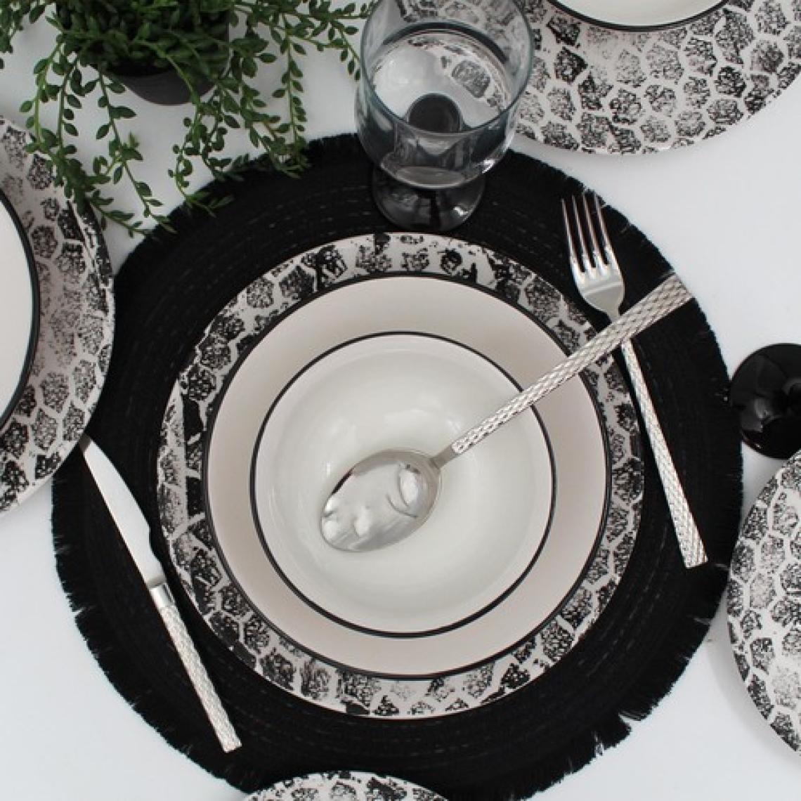 Arna Porselen Snake 48 Parça Yemek Takımı Siyah