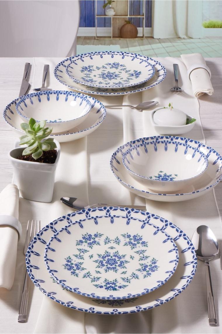 Camelıa 24 Parça 6 Kişilik Bone Yemek Takımı - 1654