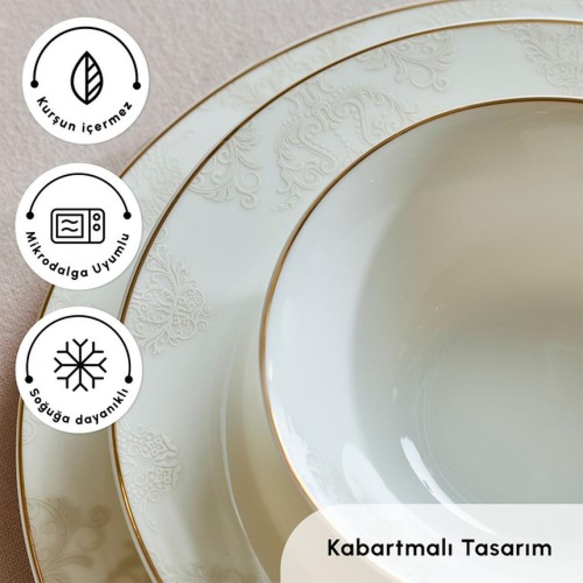 Karaca Siena 56 Parça 12 Kişilik Porselen Gold Yemek Takımı