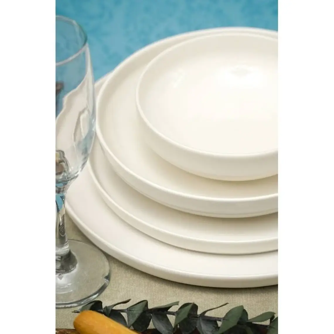 Heda Porselen Rüya Kırık Beyaz 24 Parça 6 Kişilik Porselen Yemek Takımı