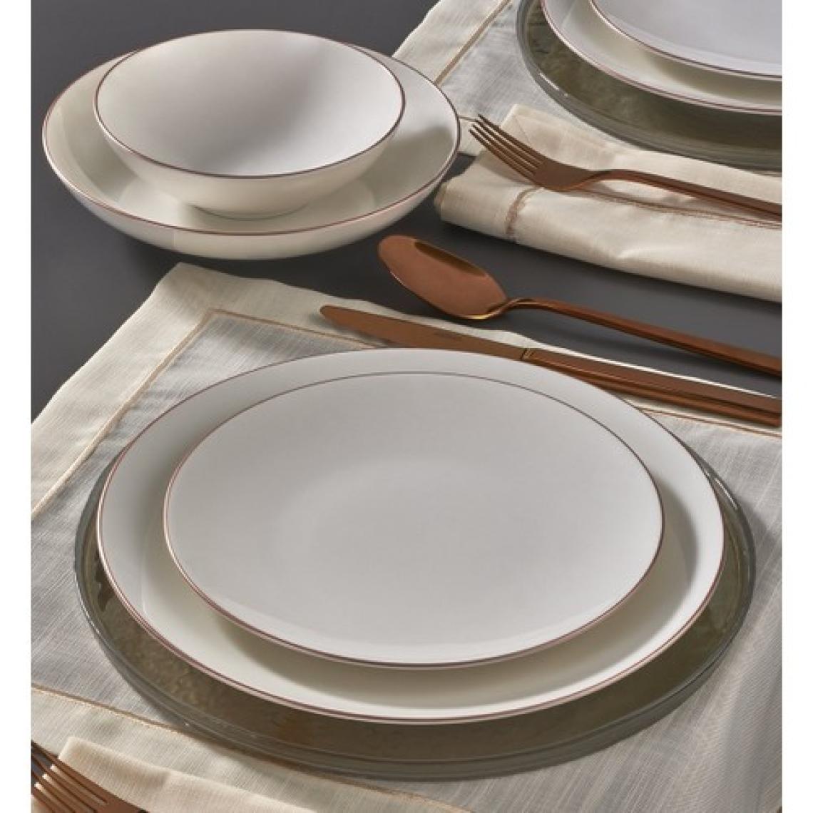 Güral Porselen Atina 24 Parça 6 Kişilik Bone Yemek Takımı - Copper Bakır