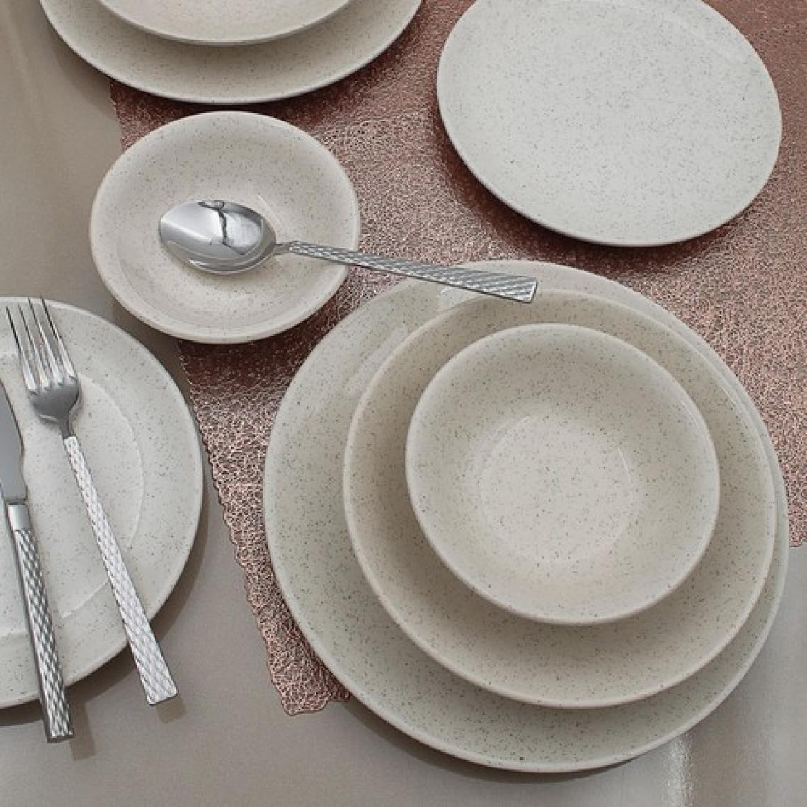 Arna Porselen Arna 24 Parça 6 Kişilik Yemek Takımı - Simli Taş