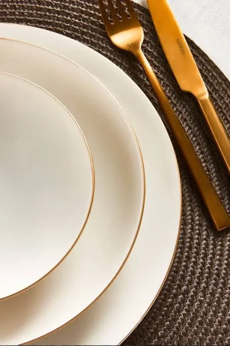 Güral Porselen Atina 60 Parça Yemek Takımı Gold Fileli