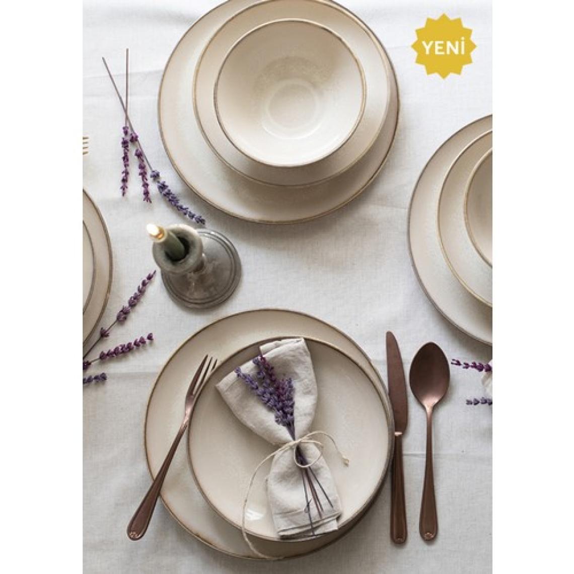 Chichi Home Sand Neo Reaktif 18 Parça Porselen Yemek Seti – Şık ve Dayanıklı Günlük ve Özel Sofralar İçin