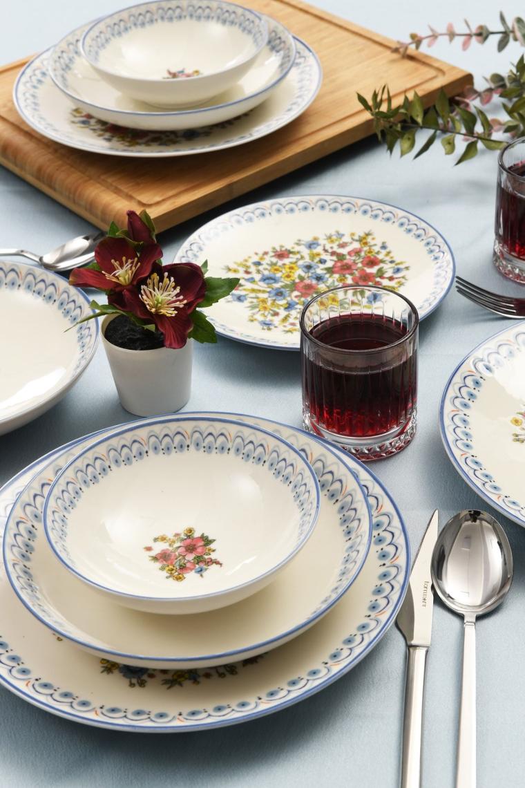 Manolya 24 Parça 6 Kişilik Yemek Takımı