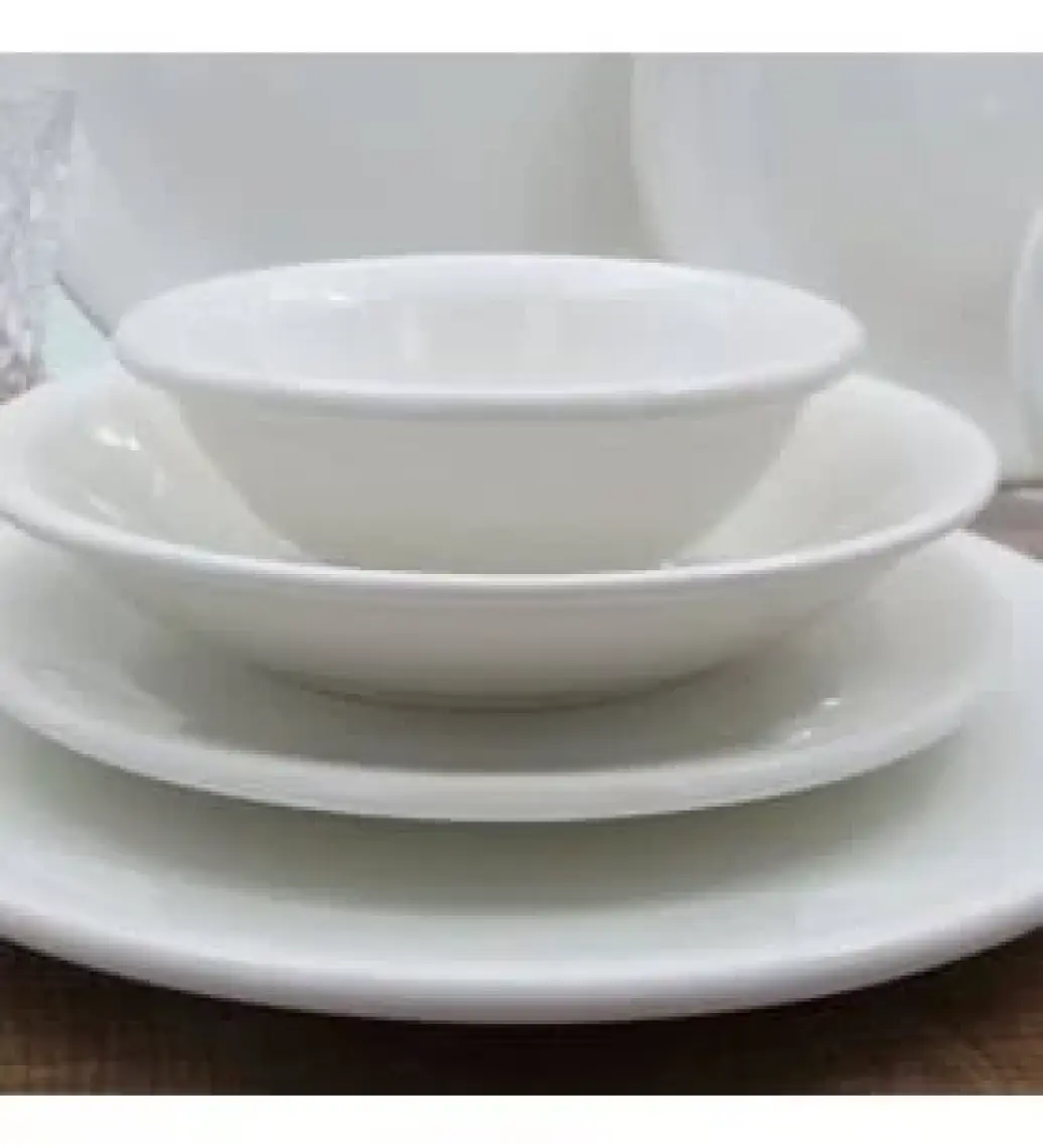 Arna Seramik 24 Parça 6 Kişilik Yemek Takımı – Simli Taş Desenli, Renkli, Mikrodalga ve Bulaşık Makinesi Uyumlu