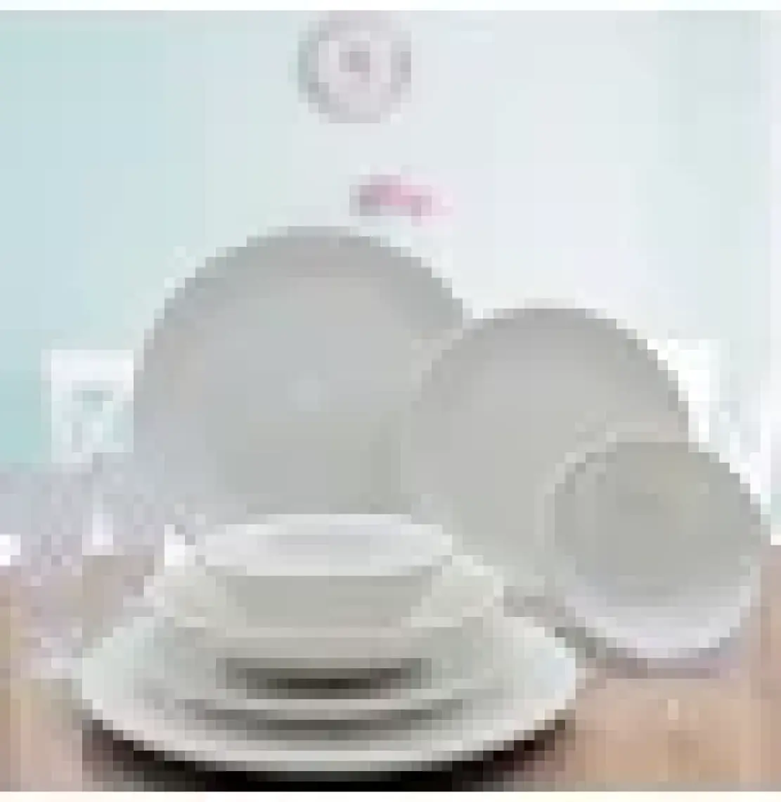 Arna Seramik 24 Parça 6 Kişilik Yemek Takımı – Simli Taş Desenli, Renkli, Mikrodalga ve Bulaşık Makinesi Uyumlu