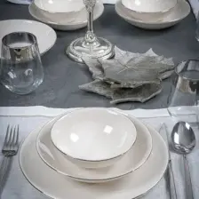 Heda Porselen Hayal Platin Yaldız 18 Parça Yemek Takımı 6 Kişilik