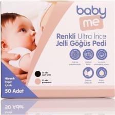 Baby Me Renkli Ultra Ince Jelli Göğüs Pedi 50'Li