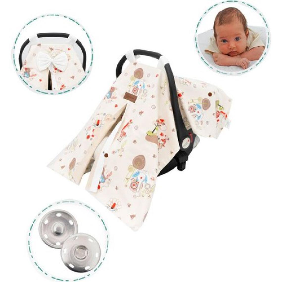 mordesign Çift Taraflı Ortopedik Puset Minderi, Örtü ve Çarşaf 3' Lü Set, Askı Stil, Animal Serisi