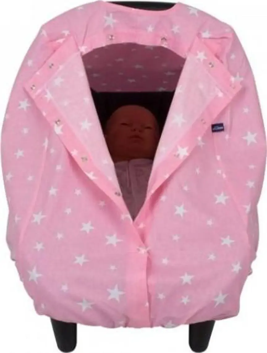 Sevi Bebe Anakucağı Örtüsü - Pembe Yıldızlı
