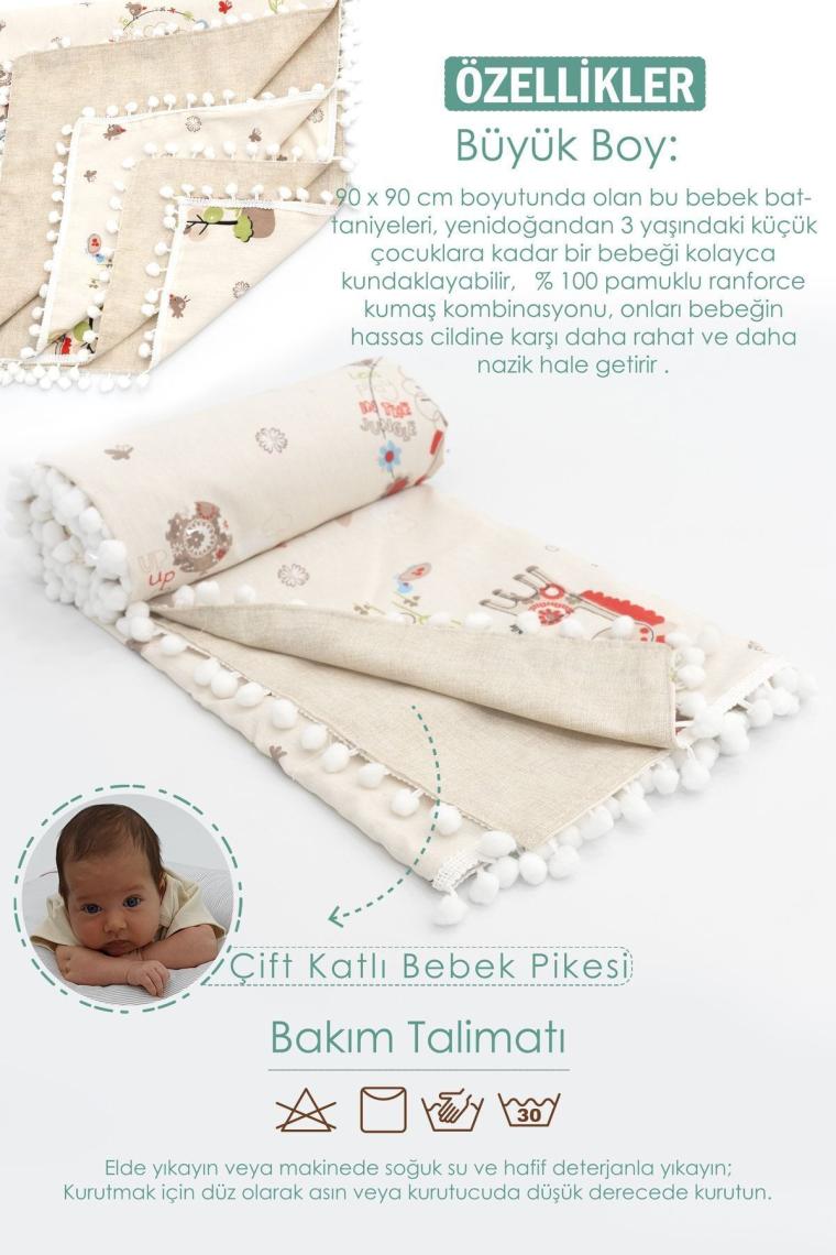 mordesign Ortopedik Puset Minderi, Örtü, Çarşaf ve Bebek Pikesi, 4' Lü Seyahat Set, Animal Serisi