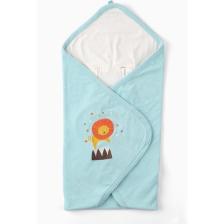 Piko Bebek  Arabası Puset Battaniye 90x90 cm Aslan Nakışlı Turkuaz