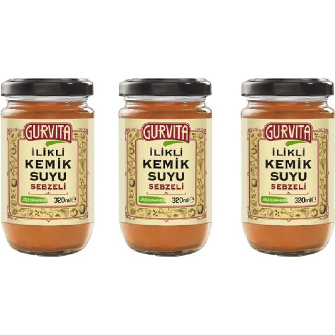 Gurvita Ilikli Kemik Suyu Sebzeli 320 ml 3'lü