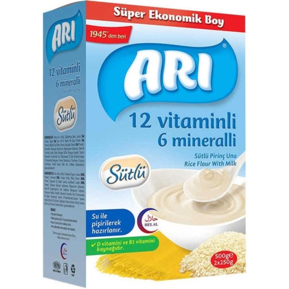 Arı Mama Sütlü Pirinç Unu Bebek Maması 500 gr – 12 Vitamin ve 6 Mineral ile Zenginleştirilmiş Besleyici Formül
