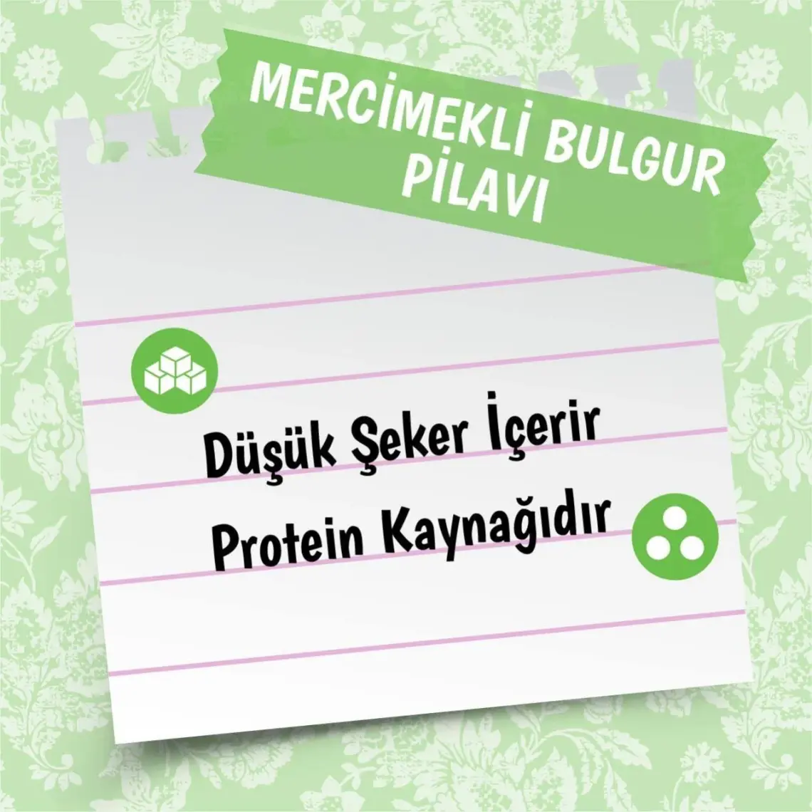 Yayla Yemek Hazır Yeşil Mercimekli Bulgur Pilavı 250 gr