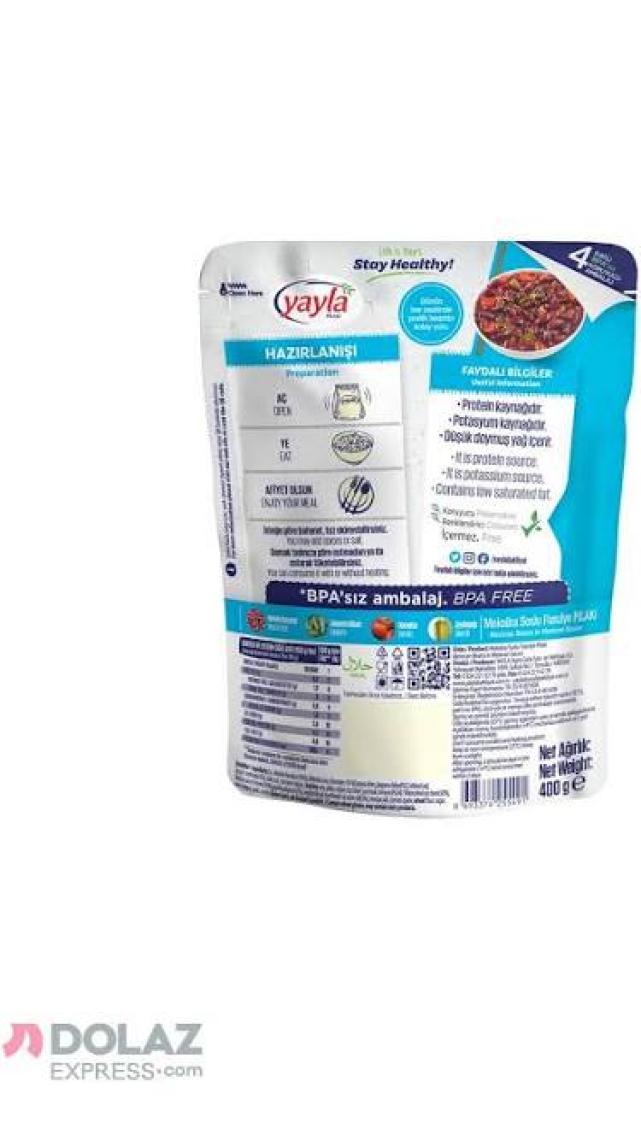 Yayla Yemek Hazır Meksika Soslu Pilaki 400 gr
