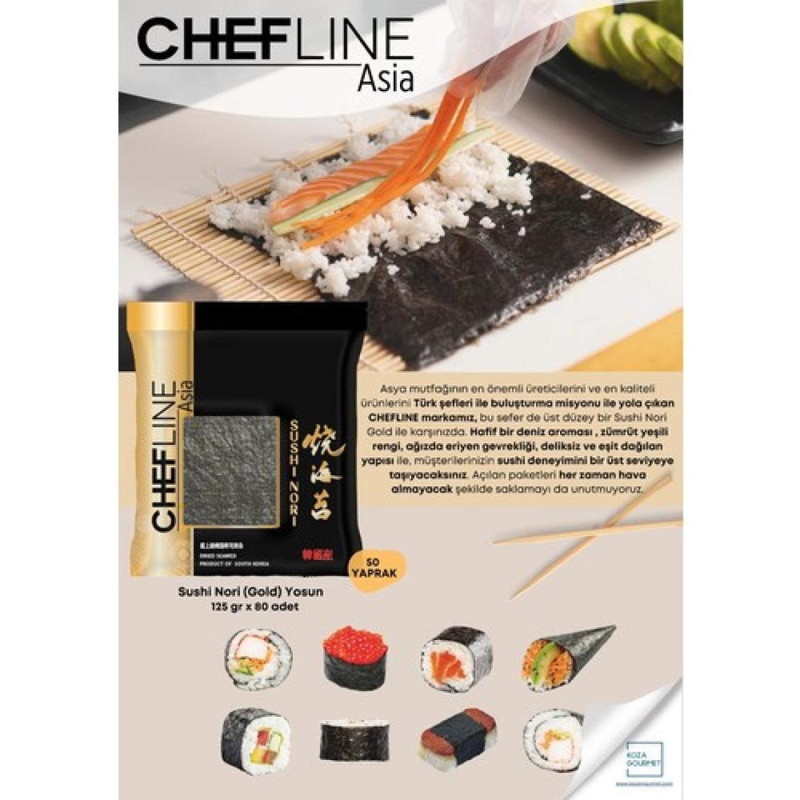 Chefline Asia Sushi Nori (Gold) Yosun (50 Yaprak) 125 gr