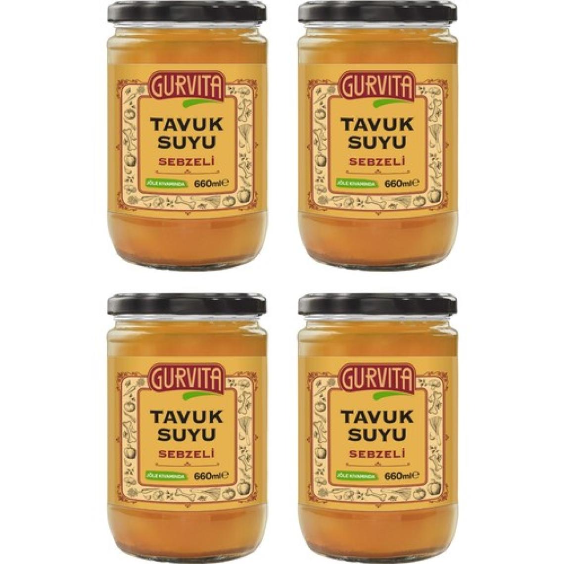 Gurvita Tavuk Suyu Sebzeli 660 ml 4'lü