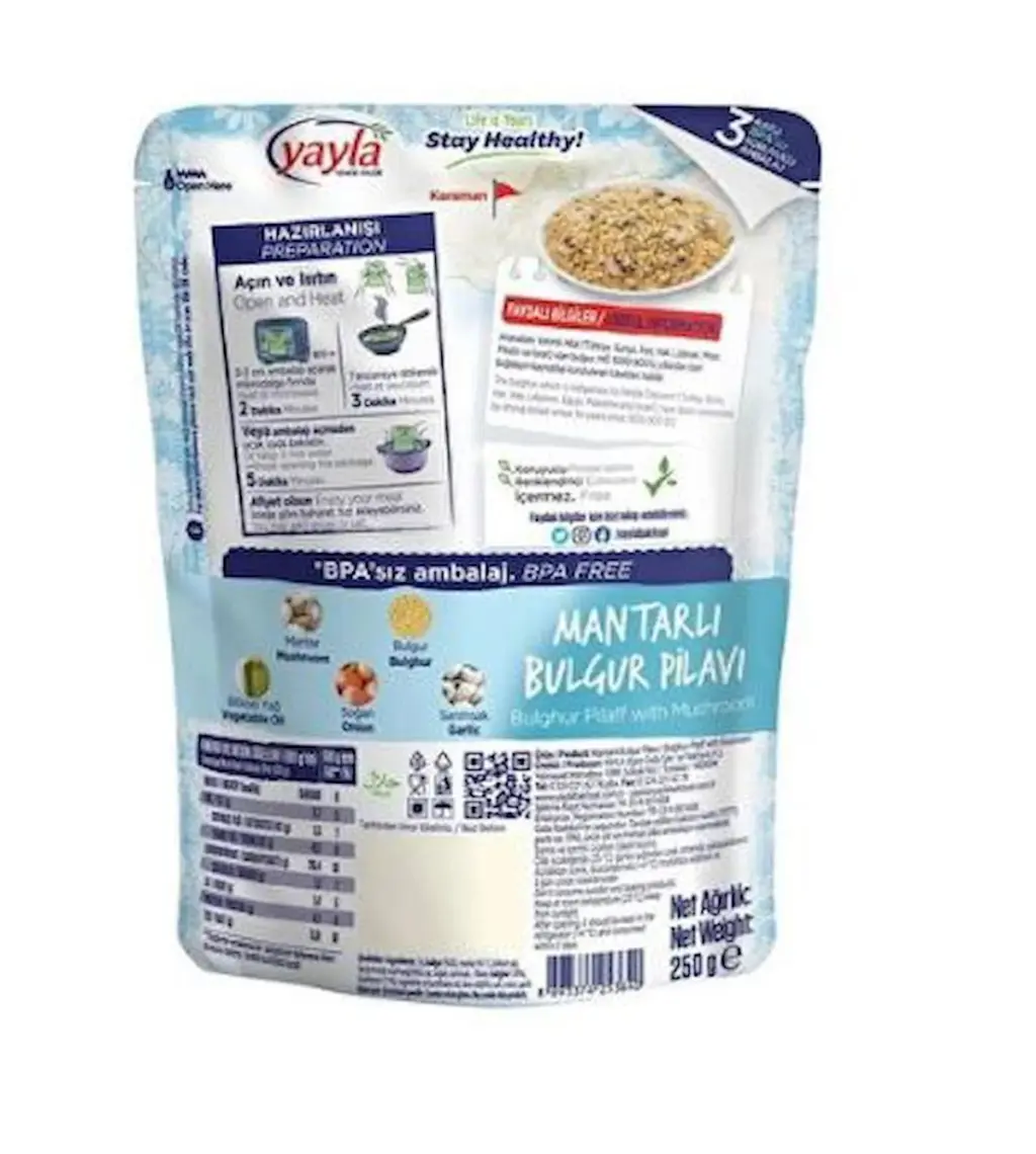 Yayla Yemek Hazır Mantarlı Bulgur Pilavı 250 gr