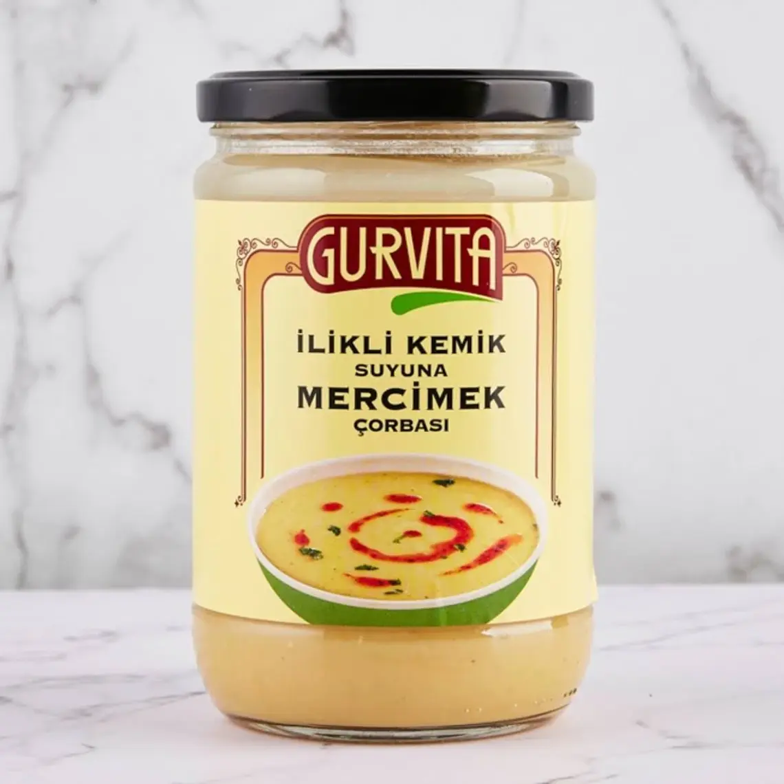 Gurvita Ilikli Kemik Suyuna Mercimek Çorbası 660 ml