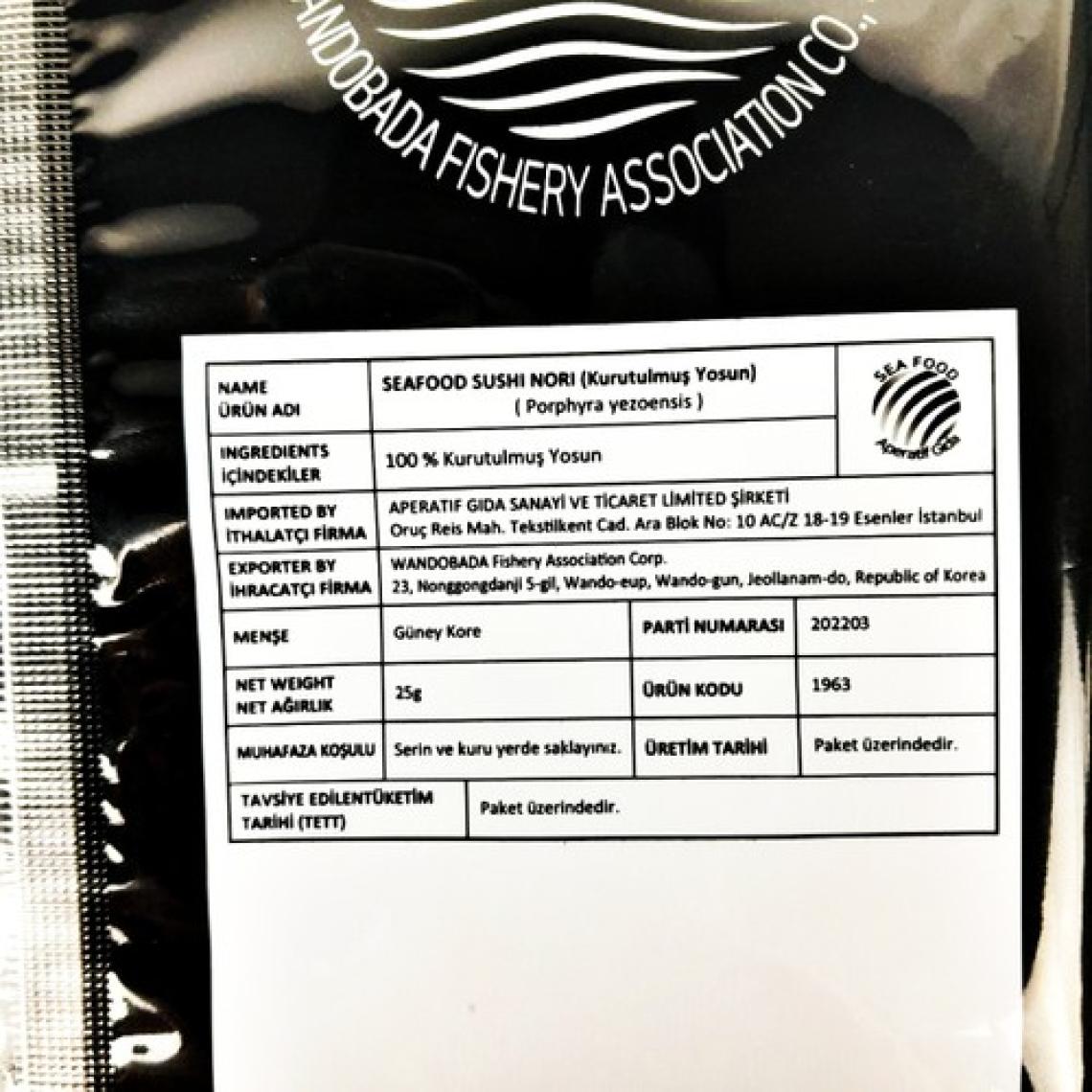 Sea Food Seafood Sushi Yosunu Yaki Sushi Nori Gold Premium 10 Yaprak x 2 Paket