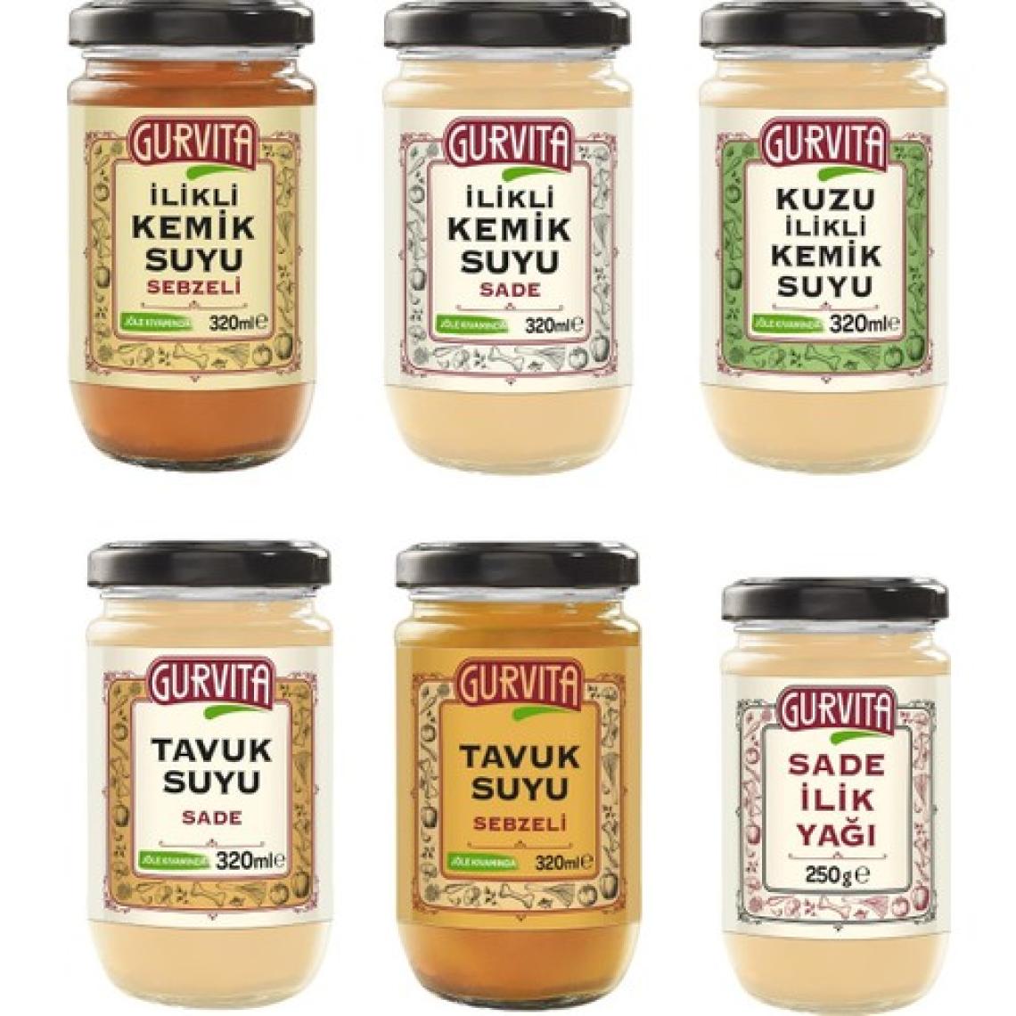 Gurvita Ilikli Kemik Suyu Karışık Paket 320 ml 6'lı