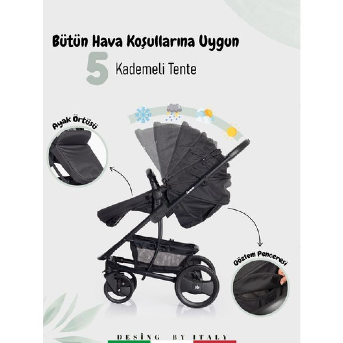 Sunny Baby 9023 İcon Bebek Arabası + Oto Koltuğu / Siyah