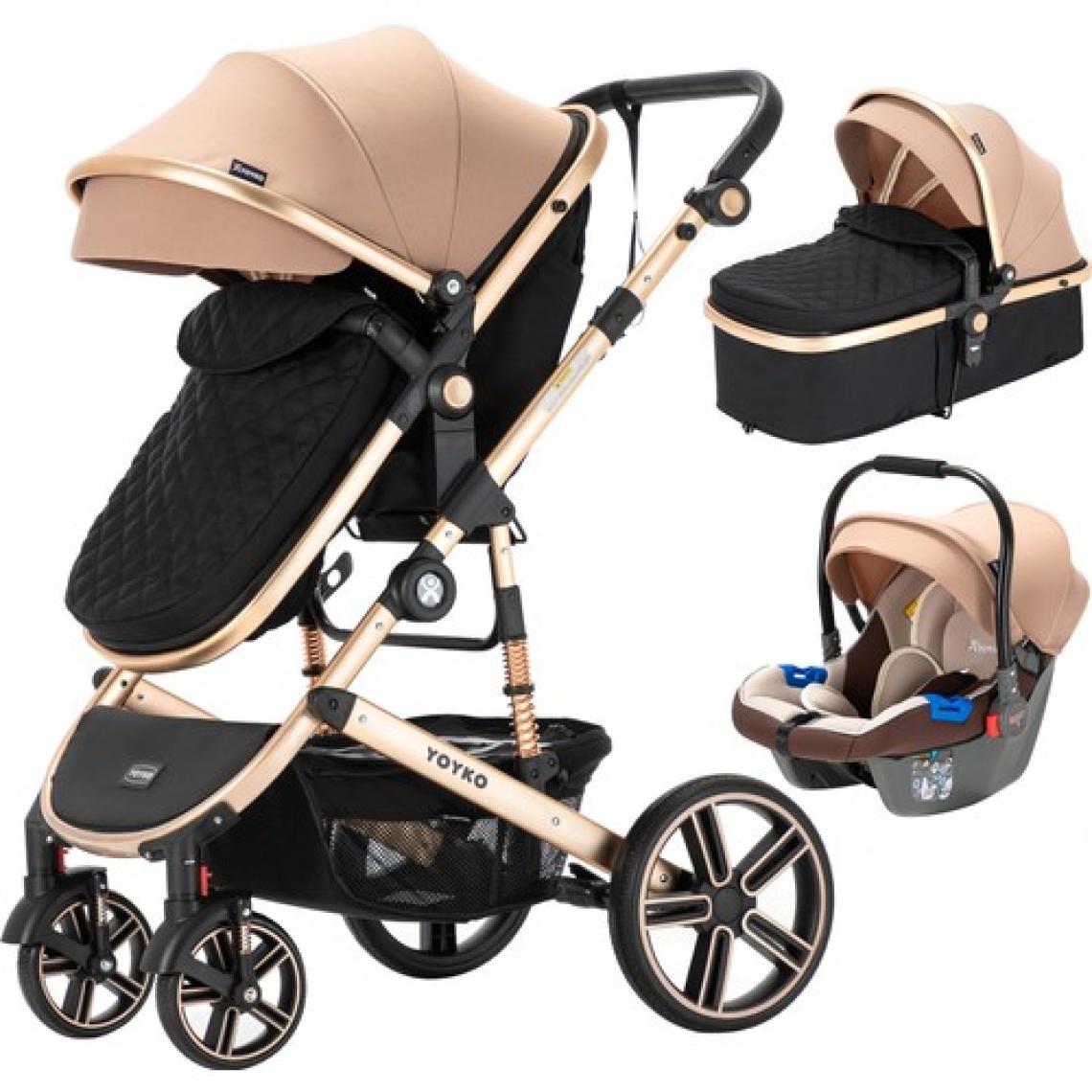 Yoyko Ultimate Travel Sistem Bebek Arabası 3 İn 1 Coffee Rose