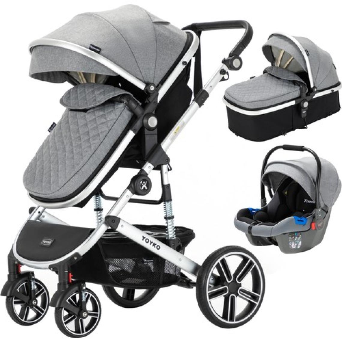Yoyko Ultimate Travel Sistem Bebek Arabası 3 İn 1 Gri Silver