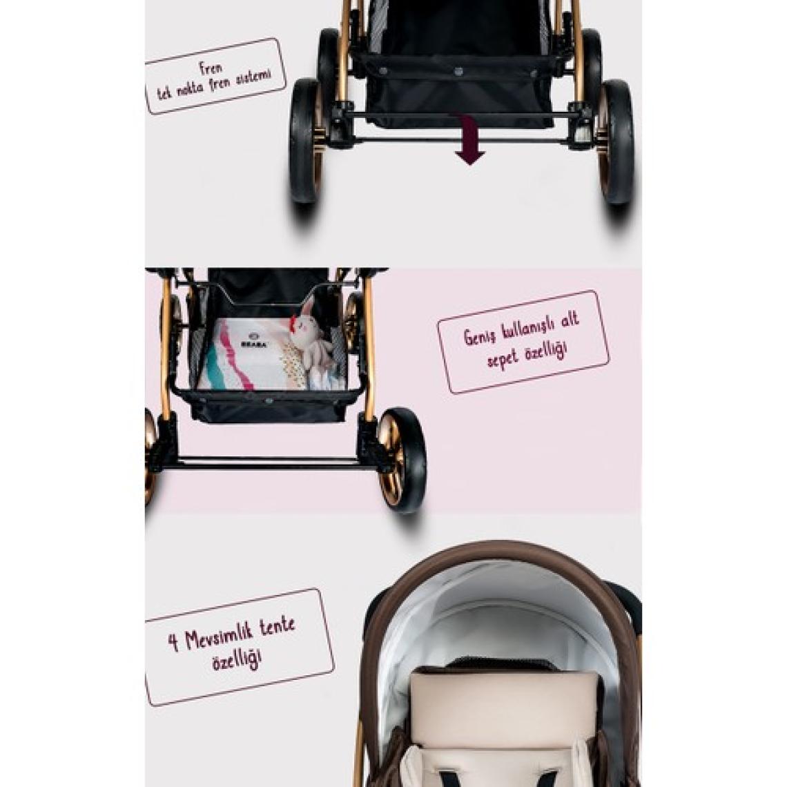 Baby Home BH-760 Gold Çift Yönlü Bebek Arabası