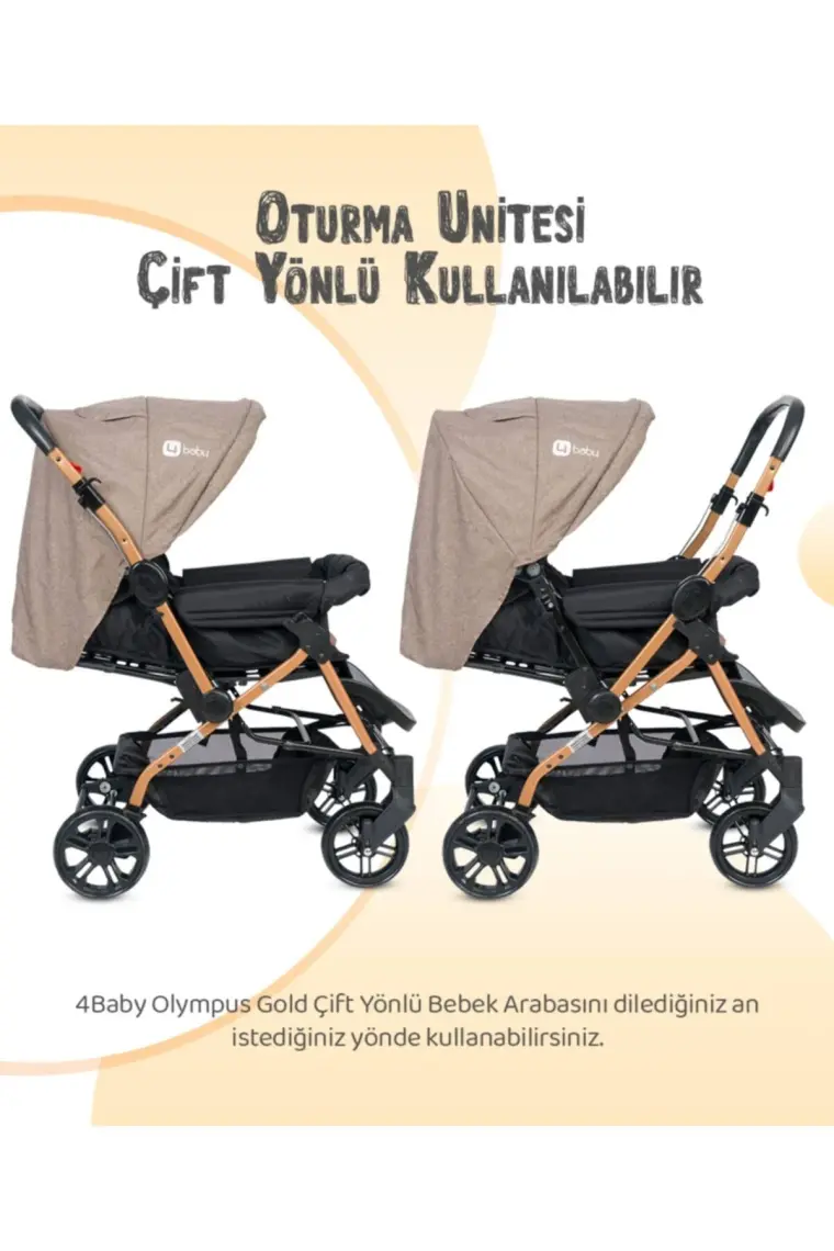 4 Baby Olympus Bebek Arabası Gold/kahve
