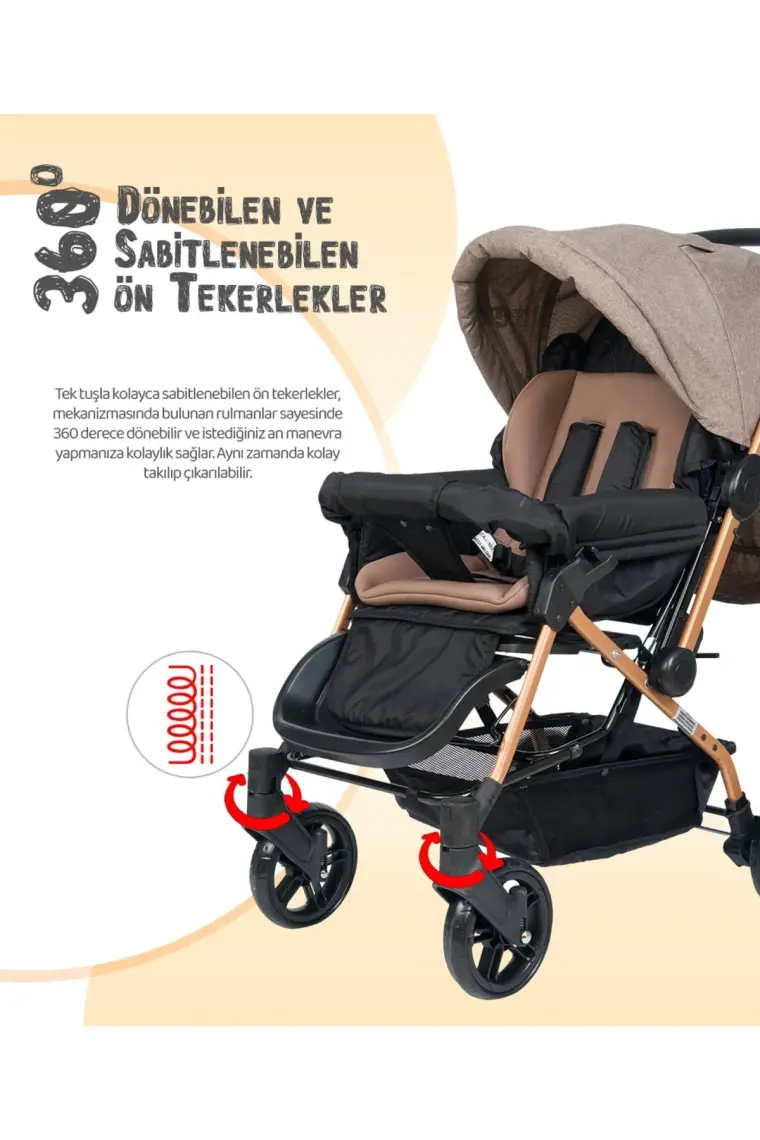 4 Baby Olympus Bebek Arabası Gold/kahve