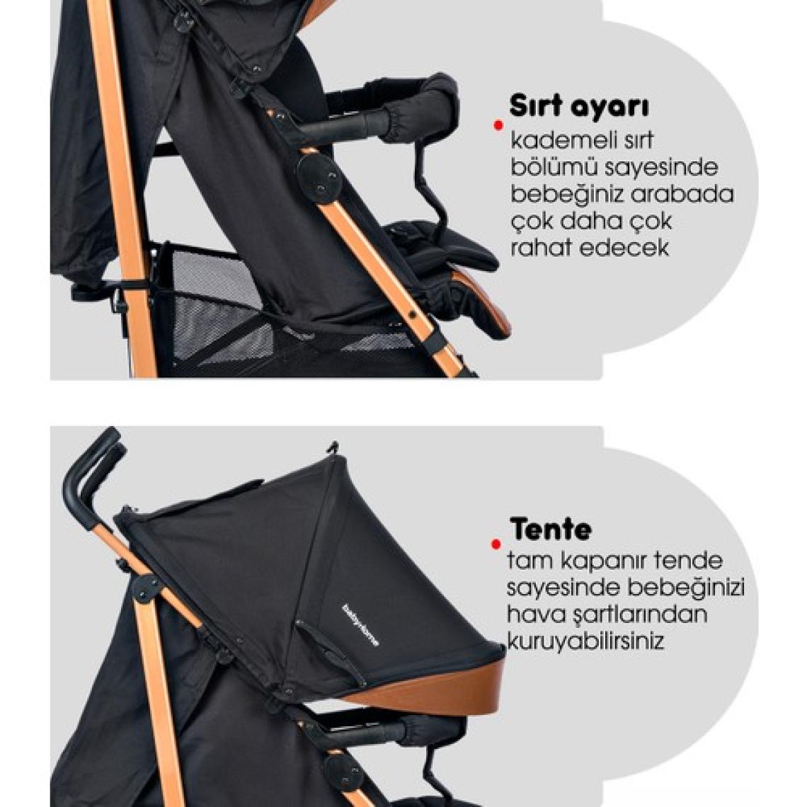 Baby Home 107 Clark Tam Yatar Alüminyum Bilyeli Teker Baston Bebek Arabası