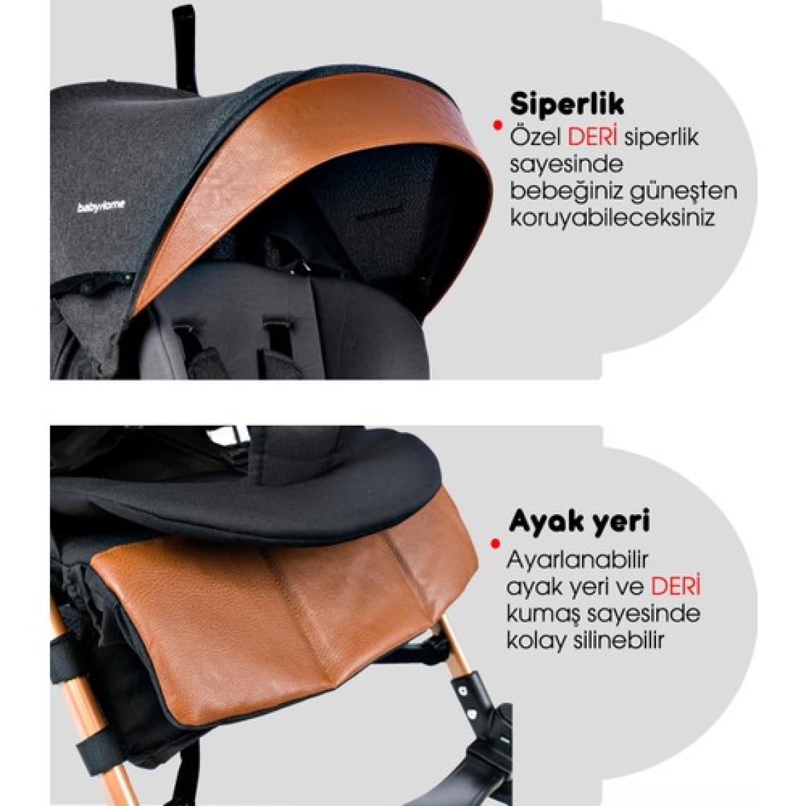 Baby Home 107 Clark Tam Yatar Alüminyum Bilyeli Teker Baston Bebek Arabası