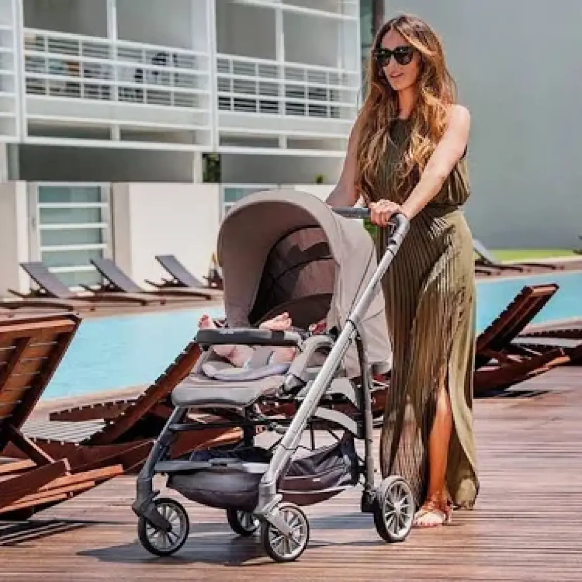 Inglesina Trilogy Tek El Tek Hamle ile Katlanıp Açılan Çift Yön Bebek Arabası - Marron Glace