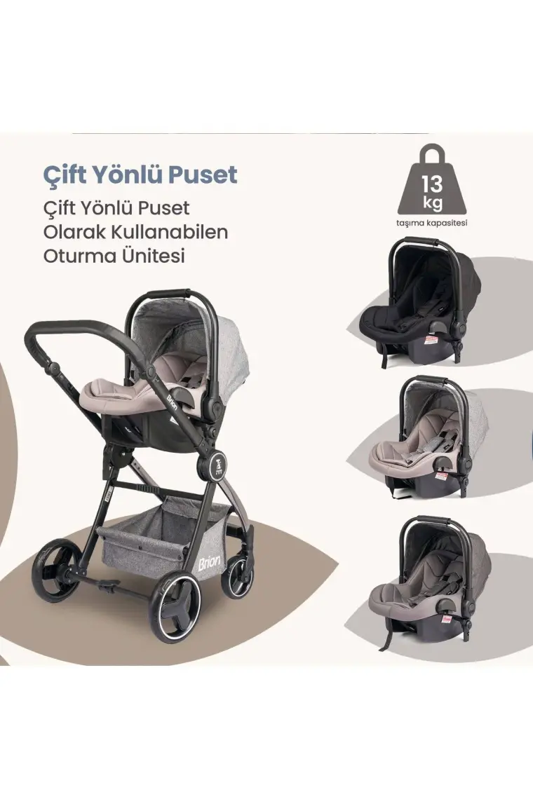 Brion Trendone Travel Sistem Bebek Arabası Antrasit