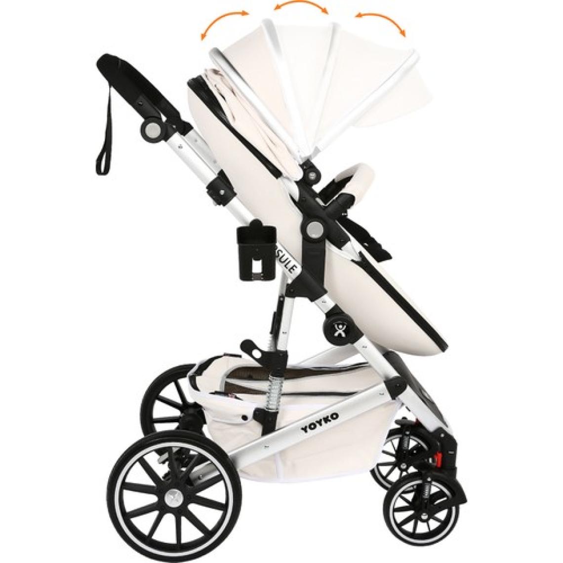 Yoyko Capsule Egg Travel Sistem Bebek Arabası Beyaz Silver