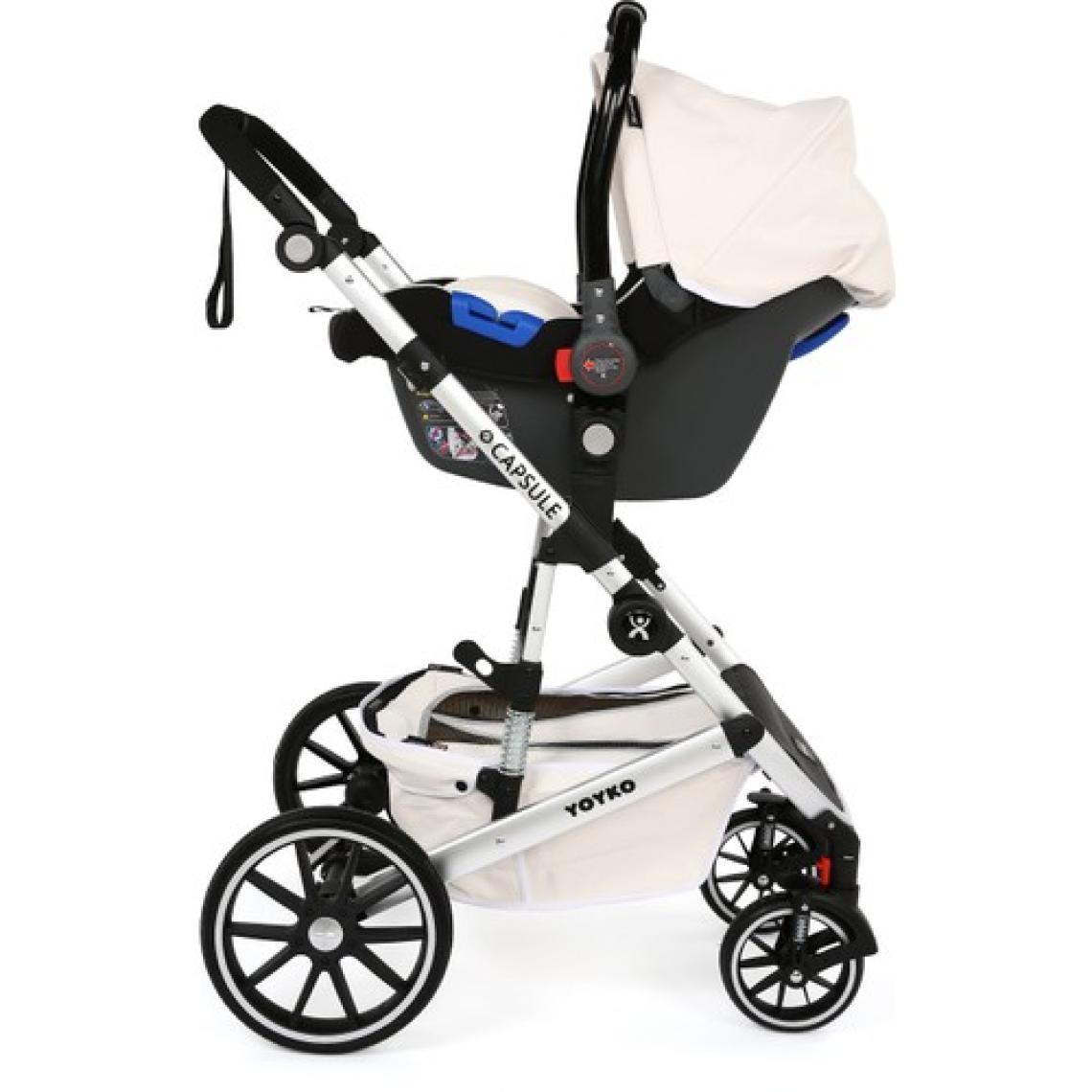 Yoyko Capsule Egg Travel Sistem Bebek Arabası Beyaz Silver