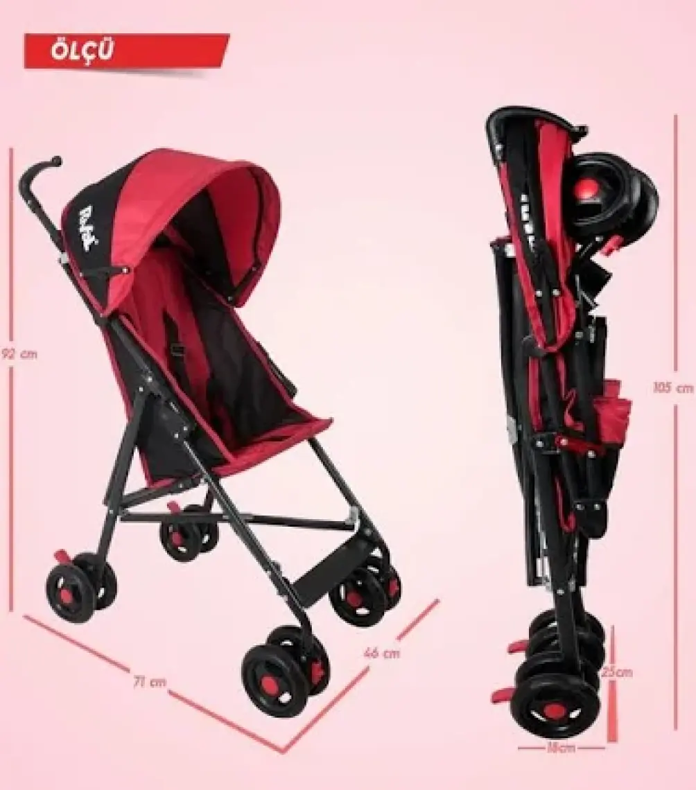 Rival Tokyo Hafif Baston Bebek Arabası RV108 Siyah